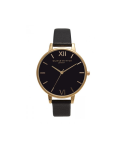 Olivia Burton Black and Gold Big Dial Watch, £80